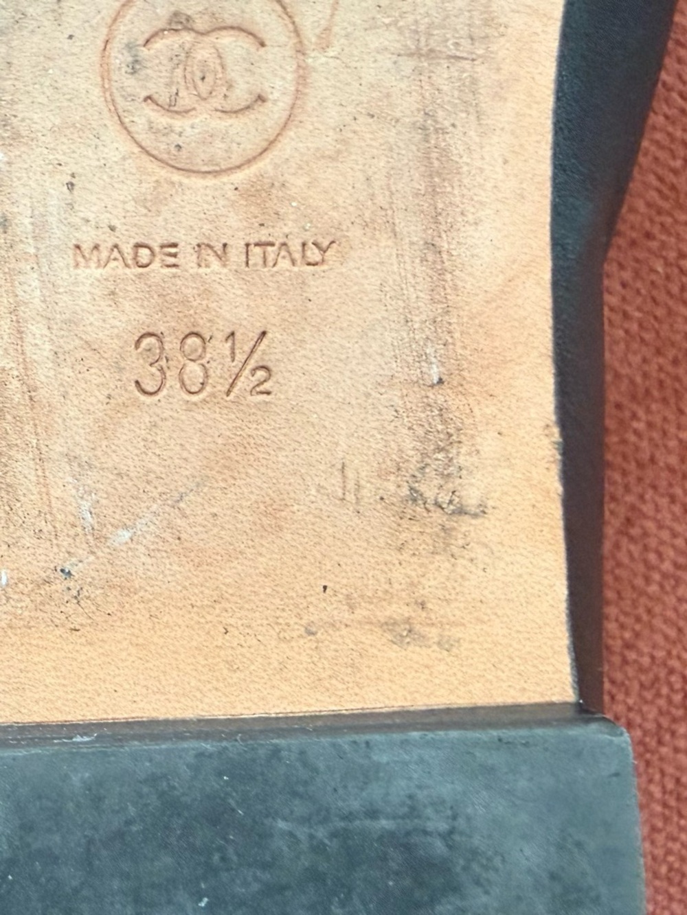 CHANEL Black  Leather Loafers with Gold CC Medallion . - Picture 4 of 12